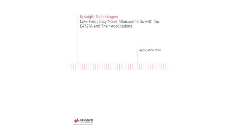Low-Frequency Noise Measurements with the E4727A